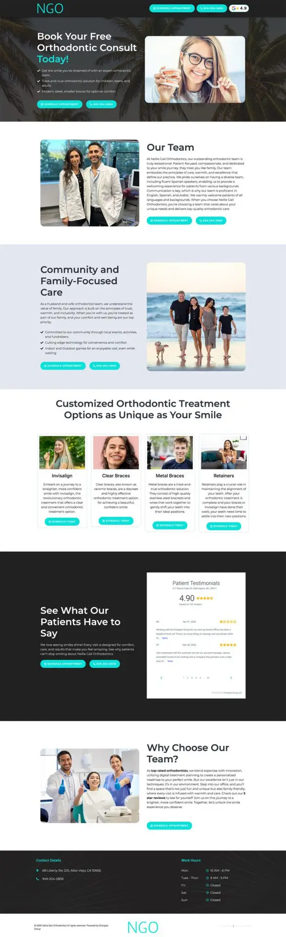 Conversion-focused orthodontic landing page